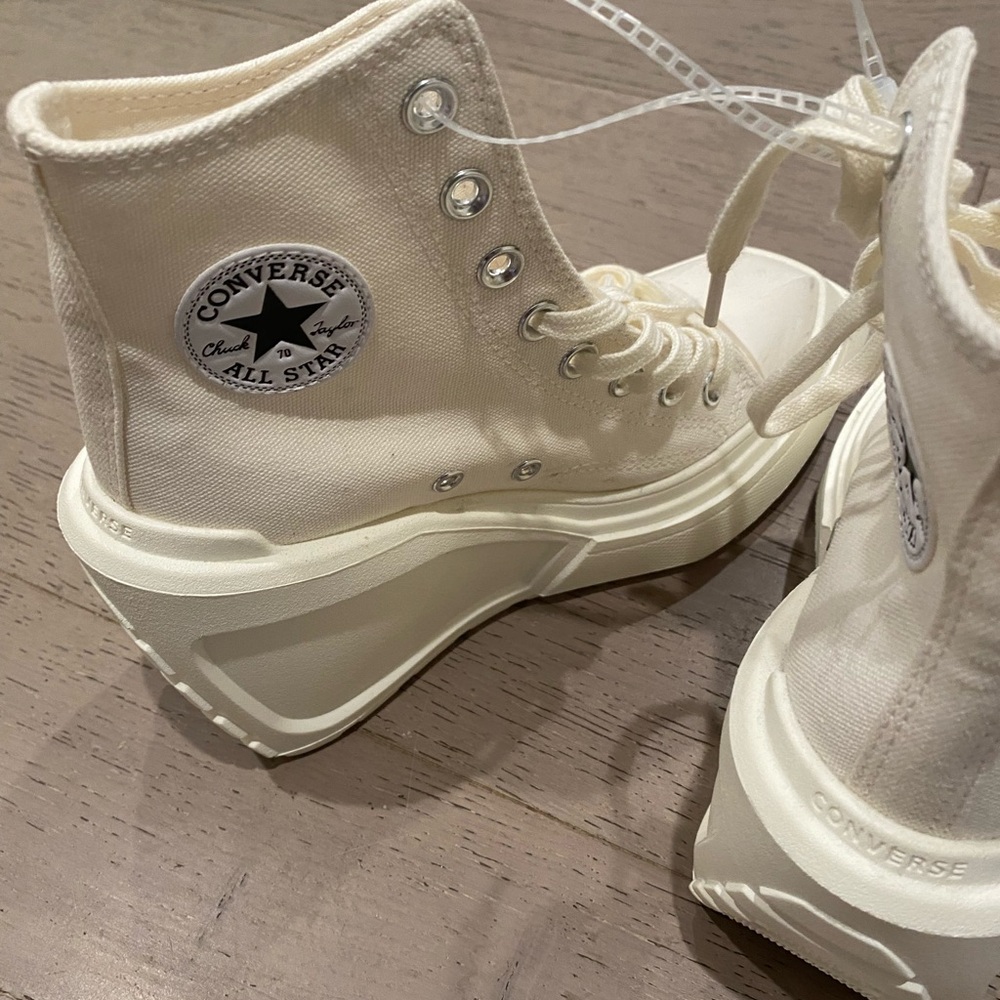 Converse Cream Platform High-Tops - Picture 3 of 6